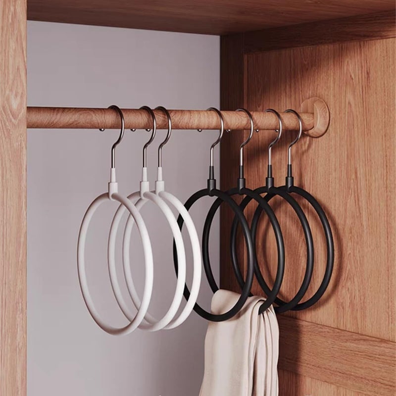 Joyindecor Belt/Scarf Hangers for Closet - 8 PCS Nonslip Space Saving Steel Tie Rings Holder Organizer for Neckties, Shawls Scarves, Veils, Pashminas Display(8 Pack, Black) - Image 3